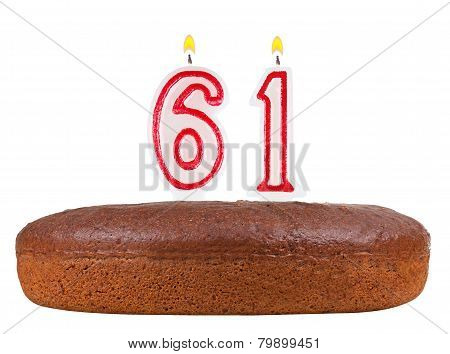 Birthday Cake Candles Number 61 Isolated