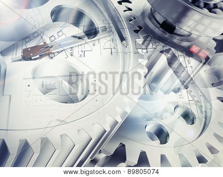 Drawing stuff with watchwork wheels and calculator