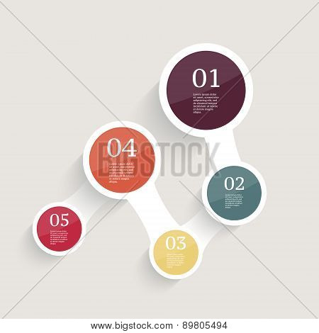 Infographics design template. Business concept with 5 options.