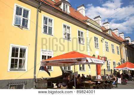 Summer patio near Jacob's Barracks (Jekaba kazarmas) in Old Riga