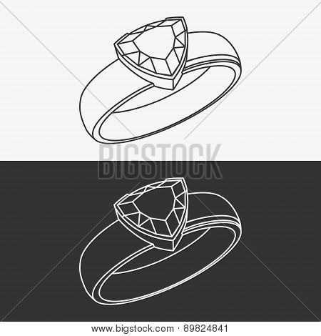 Diamond trillion ring