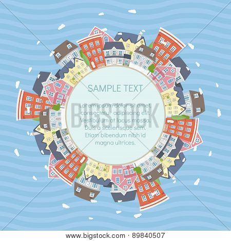 Circle Cityscape Frame Background