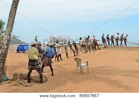 KOVALAM, INDIA - APRIL  11, 2015.