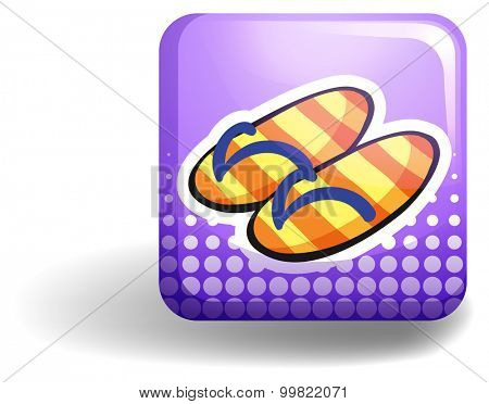 Sandles on purple badge illustration