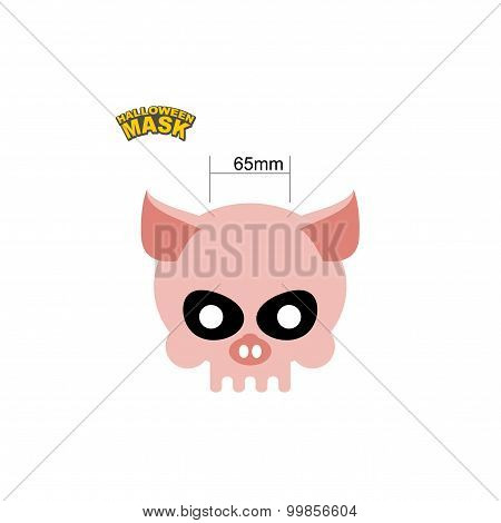 Halloween Mask Skull Of A Pig. Dear Head Of Skeleton Of An Animal. Vector Illustration.