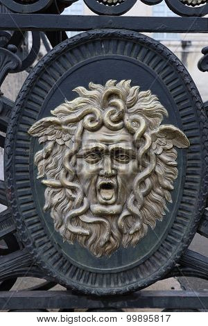 Details of a door in Dijon, France