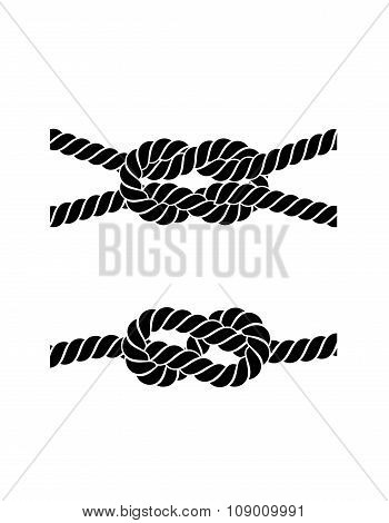 Rope Knot On A White Background