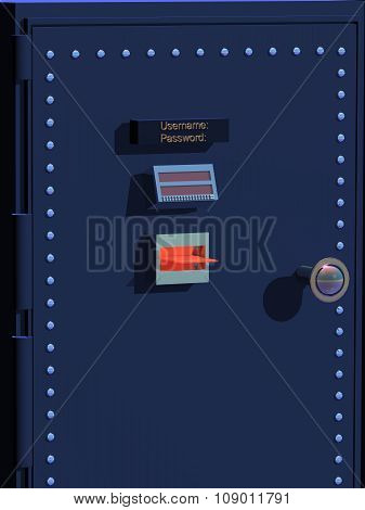 Bank safe, electronic data entry, electronic key