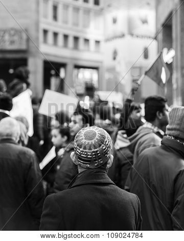 Muslim Community Demonstrating Against Terrorism In Milan, Italy
