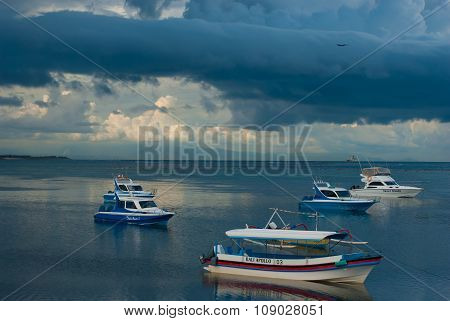 BALI, INDONESIA - APRIL 15: Views of the sea in Tanjung Benoa on April 15, 2014 in Bali.