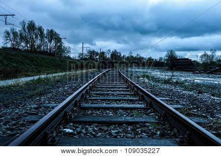 Railroad at autumn