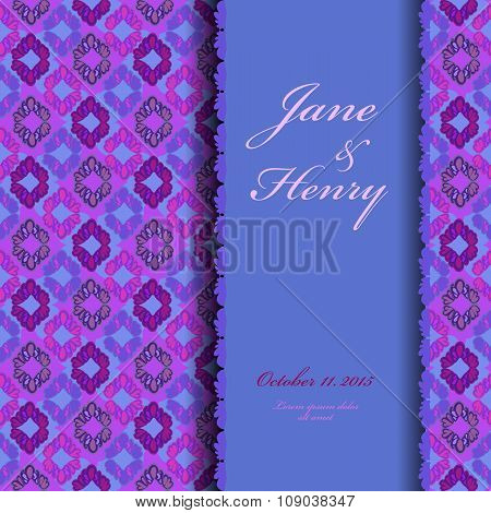 Background with blue violet lattice vector pattern and text place