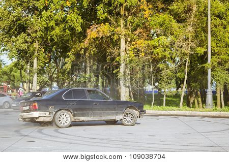 Old-car Bmw 5-series E34 Drifting