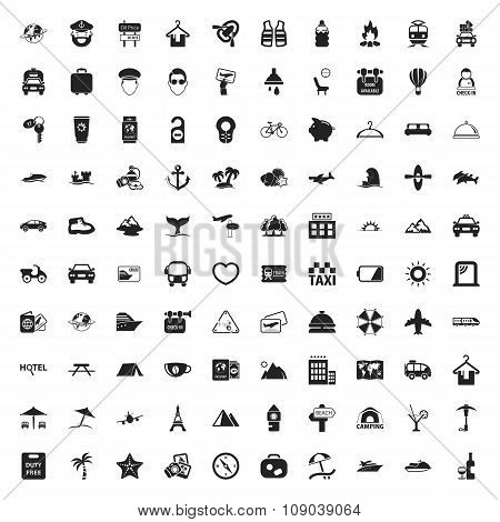Vacation 100 Icons Set For Web