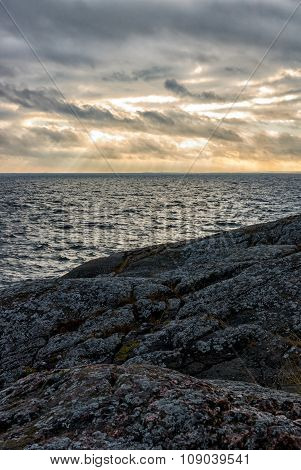 Sunset by coast
