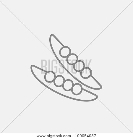 Peapod line icon for web, mobile and infographics. Vector dark grey icon isolated on light grey background.