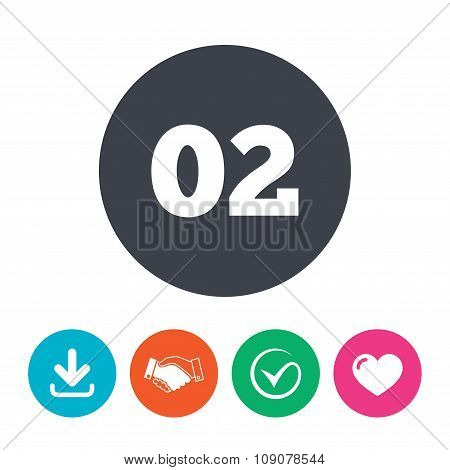 Second step sign. Loading process symbol.