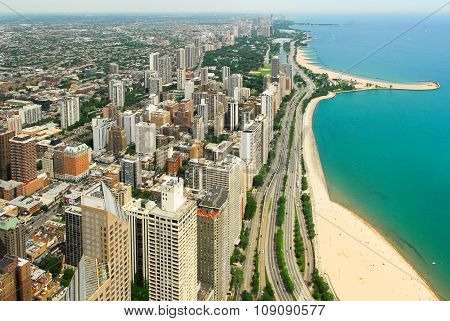 Chicago Skyline And Gold Coast View