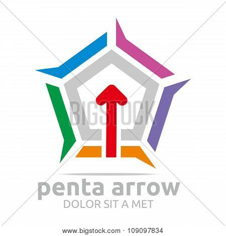 Abstract logo star symbol hexagon design vector