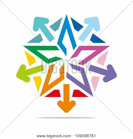 Abstract logo star symbol hexagon design vector