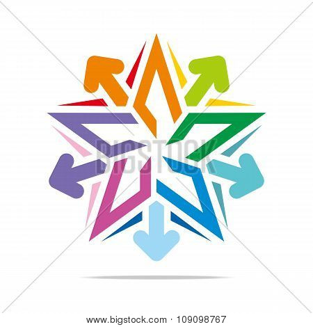 Abstract logo star symbol hexagon design vector