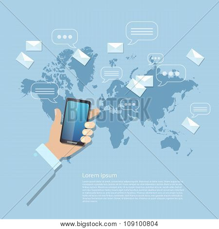 Sending Messages Mms Sms Touch Screen Mobile Phone Global Communications