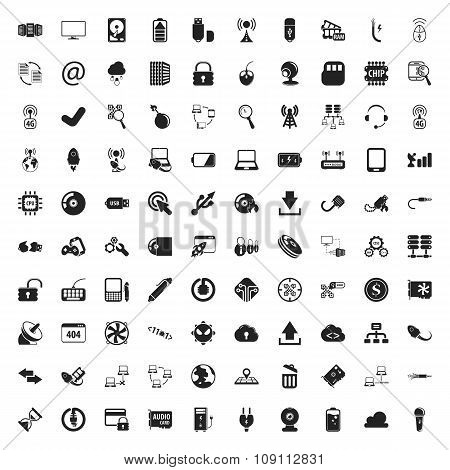 Computer 100 Icons Set For Web
