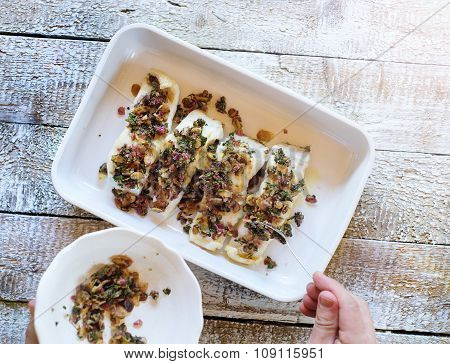 Man preparing fish
