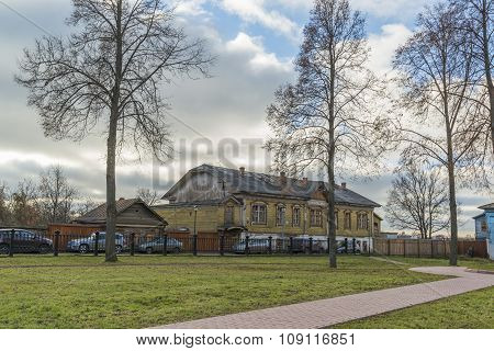 Suzdal, Russia -06.11.2015. Square in front of St. Euthymius monastery at Suzdal was built 16th cent
