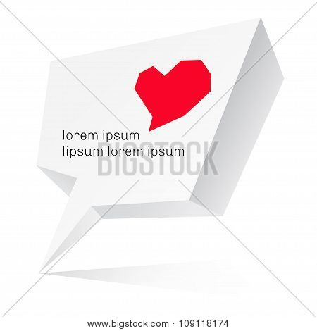 White 3d speech bubble for your text