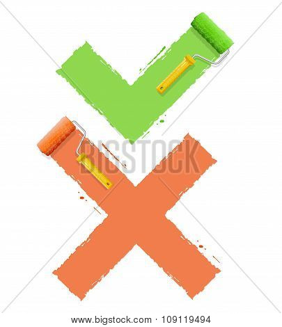 Cross Check Symbol Yes  or No. Vector