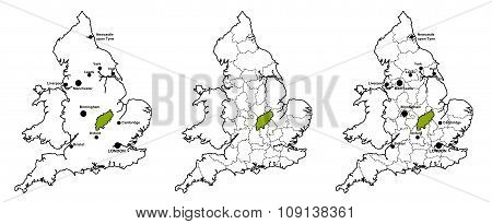 Northamptonshire located on map of England