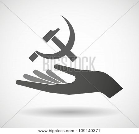 Isolated Vector Hand Giving  The Communist Symbol