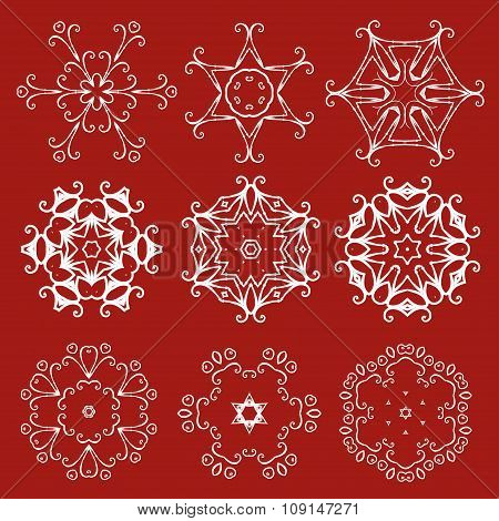 Decorative Christmas Snowflakes Vector Set
