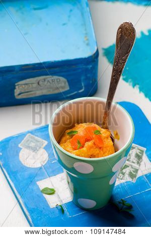 Carrot Mug Cake Prepared In Microwave