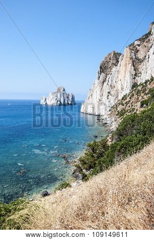 Pan Di Zucchero Rocks In The Sea And Masua's Sea Stack (nedida), Sardinia. Daily