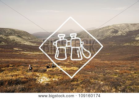 Binocular Looking Journey Travel Concept