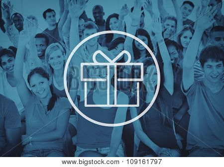 Pressent Gift Wrapped Ornament Package Celebrate Concept