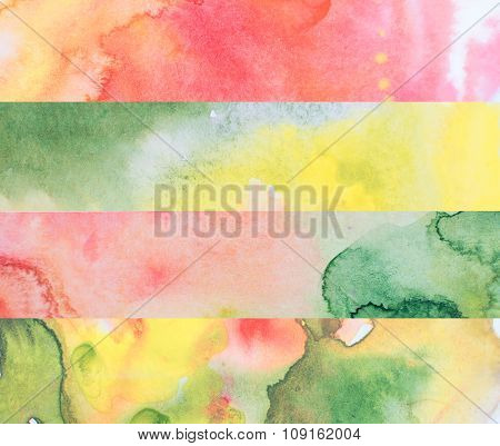 Colorful Or Color Watercolor Background, Texrure, Wall Of Striped