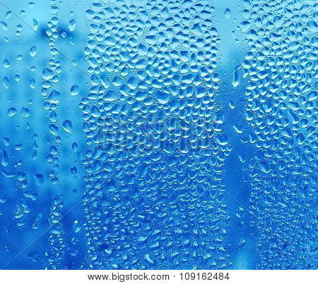 Water Drops On Glass