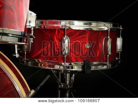 Drum set on a stage