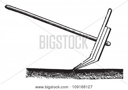 Plow of Hindustan, vintage engraved illustration. Industrial encyclopedia E.-O. Lami - 1875.