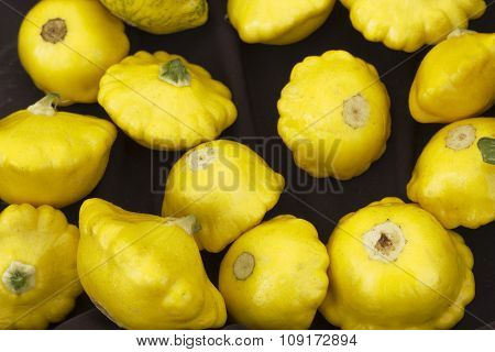 Decorative Autumn holiday gourds on display at local farmers market