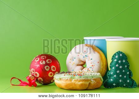 New Year Decoration With Donuts
