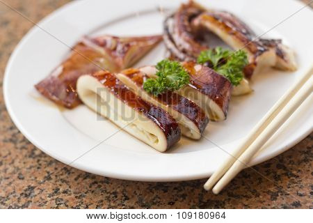 Whole Cooked Squid Calamari