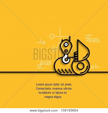 Vector banner construction machinery