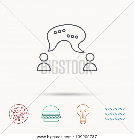 Chat icon. Comment message sign.