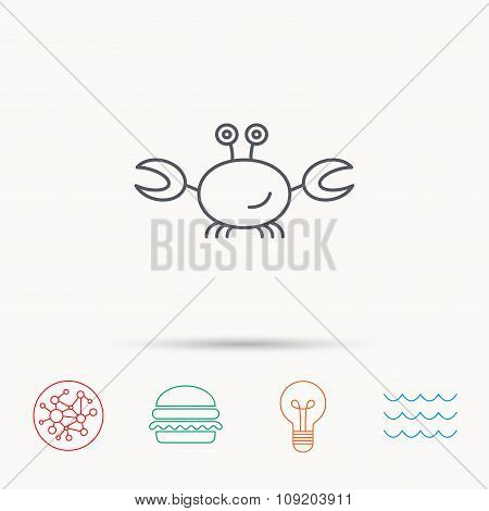 Crab icon. Cancer shellfish sign.