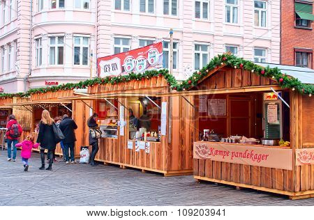 The Very Beginning Of The Christmas Market In Aarhus, Denmark