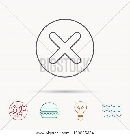 Delete icon. Decline or Remove sign.